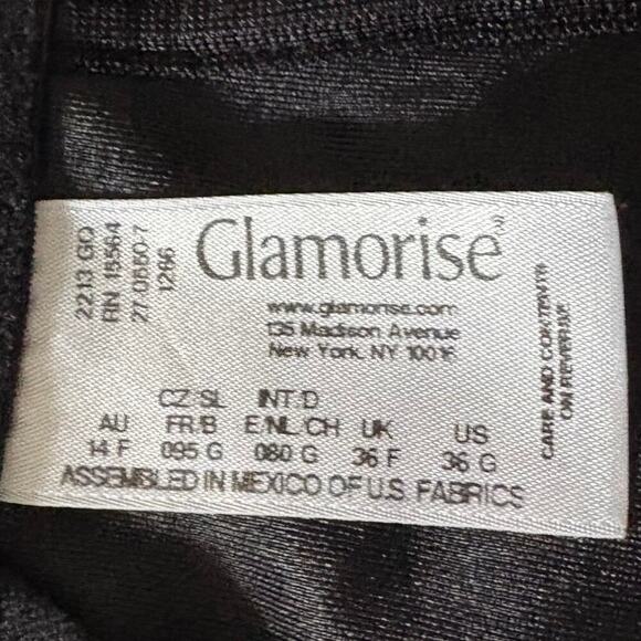 GLAMORISE Women's Sport Bra Black Sz 36G Athletic Running Jogging Activewear Y2K - Picture 5 of 8